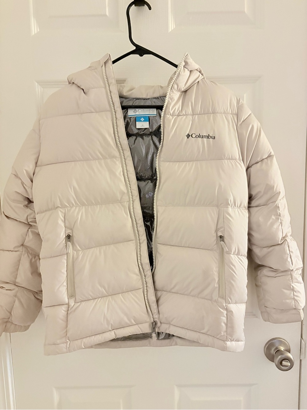 Columbia Kids Light Beige Hooded Puffer Jacket